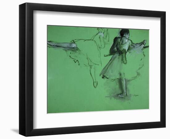 Dancers Practising at the Barre-Edgar Degas-Framed Premium Giclee Print