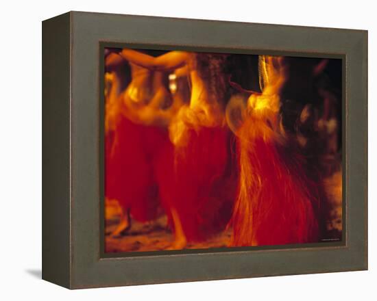 Dancers, Raratonga, Cook Islands-Peter Adams-Framed Premier Image Canvas