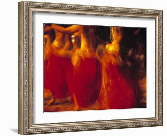 Dancers, Raratonga, Cook Islands-Peter Adams-Framed Photographic Print