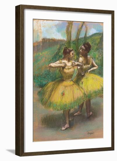 Dancers with Yellow Dresses; Danseuses Jupes Jaunes, C.1896-Edgar Degas-Framed Giclee Print