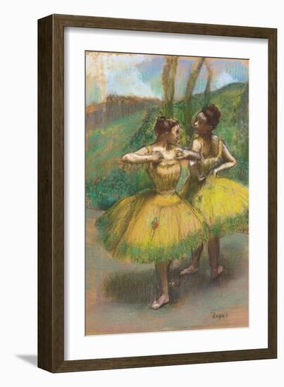 Dancers with Yellow Dresses; Danseuses Jupes Jaunes, C.1896-Edgar Degas-Framed Giclee Print