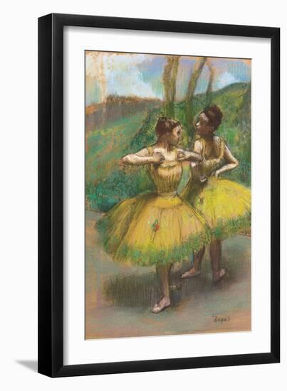 Dancers with Yellow Dresses; Danseuses Jupes Jaunes, C.1896-Edgar Degas-Framed Giclee Print