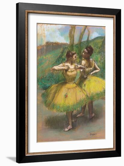 Dancers with Yellow Dresses; Danseuses Jupes Jaunes, C.1896-Edgar Degas-Framed Giclee Print