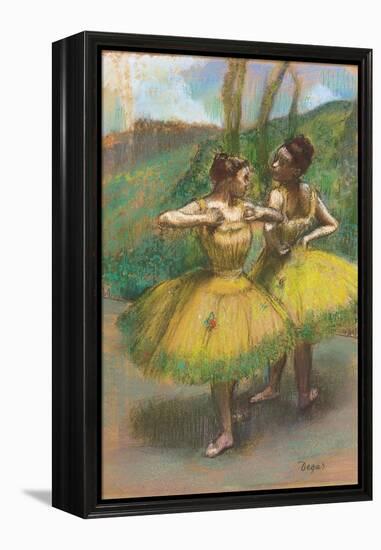 Dancers with Yellow Skirts (Two Dancers in Yellow), C.1896-Edgar Degas-Framed Premier Image Canvas