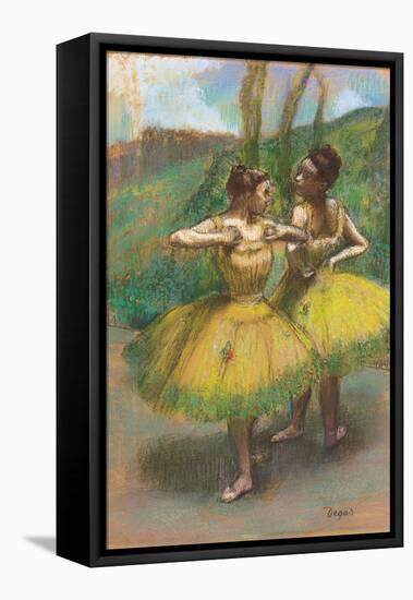 Dancers with Yellow Skirts (Two Dancers in Yellow), C.1896-Edgar Degas-Framed Premier Image Canvas