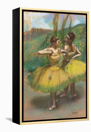 Dancers with Yellow Skirts (Two Dancers in Yellow), C.1896-Edgar Degas-Framed Premier Image Canvas