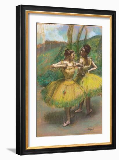 Dancers with Yellow Skirts (Two Dancers in Yellow), C.1896-Edgar Degas-Framed Giclee Print