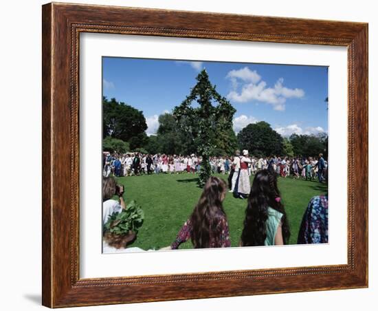 Dances Around the Maypole, Midsummer Festival, Sweden, Scandinavia-Adina Tovy-Framed Photographic Print