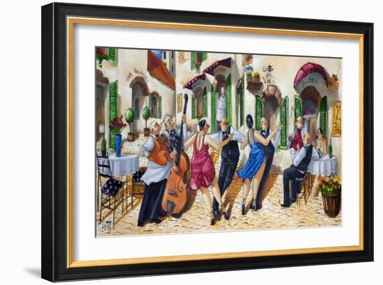 Dancing at Cafe da Vinci-Ronald West-Framed Art Print