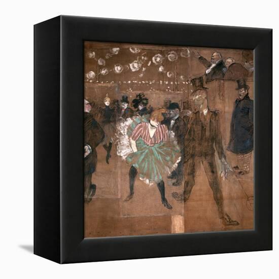 Dancing at the Moulin Rouge: La Goulue and Valentin Le Desosse 1895-Henri de Toulouse-Lautrec-Framed Premier Image Canvas