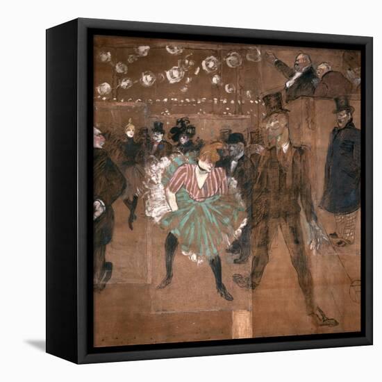 Dancing at the Moulin Rouge: La Goulue and Valentin Le Desosse 1895-Henri de Toulouse-Lautrec-Framed Premier Image Canvas