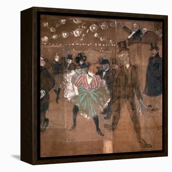 Dancing at the Moulin Rouge: La Goulue and Valentin Le Desosse 1895-Henri de Toulouse-Lautrec-Framed Premier Image Canvas