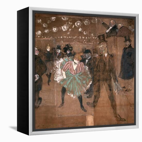 Dancing at the Moulin Rouge: La Goulue and Valentin Le Desosse 1895-Henri de Toulouse-Lautrec-Framed Premier Image Canvas