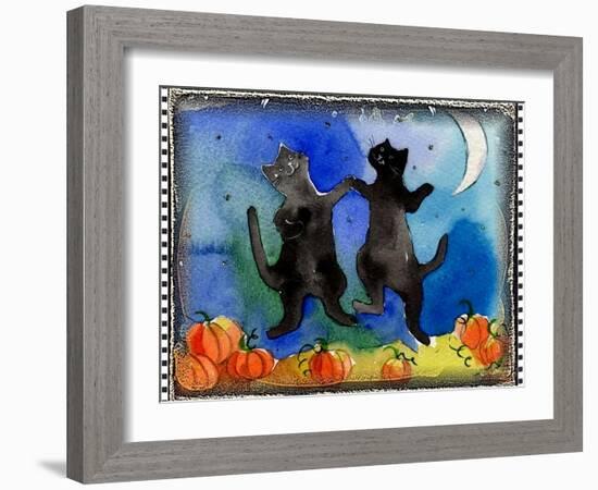 Dancing Black Cats Halloween-sylvia pimental-Framed Art Print