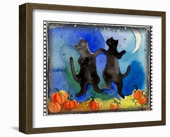 Dancing Black Cats Halloween-sylvia pimental-Framed Art Print