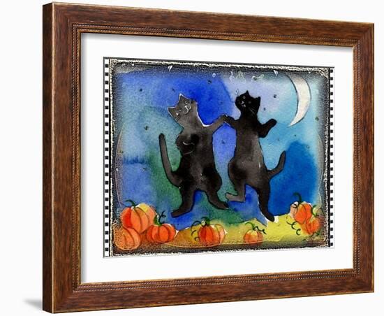 Dancing Black Cats Halloween-sylvia pimental-Framed Art Print