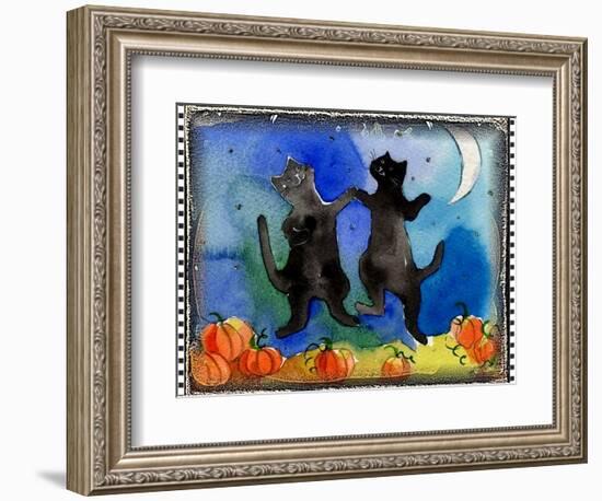 Dancing Black Cats Halloween-sylvia pimental-Framed Art Print