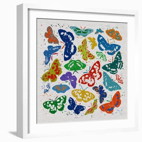 Dancing Butterflies, 2022 (mixed media)-Jenny Frean-Framed Giclee Print