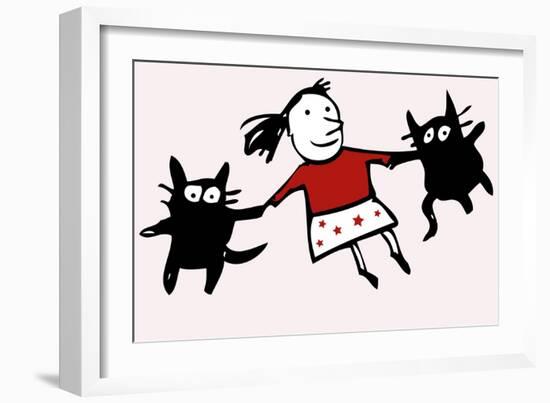 Dancing Cats-Carla Martell-Framed Giclee Print