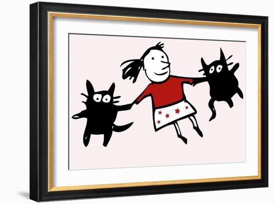 Dancing Cats-Carla Martell-Framed Giclee Print