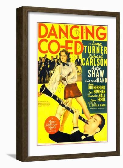 Dancing Co-ed, Lana Turner, Buddy Rich, Artie Shaw, 1939-null-Framed Art Print