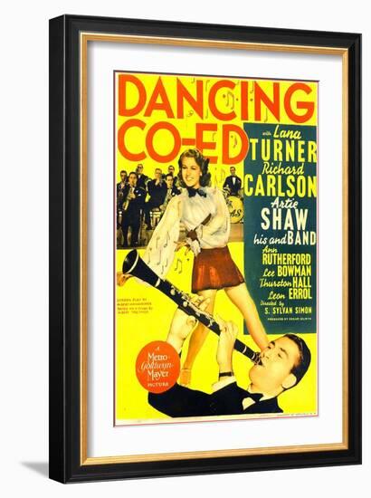 Dancing Co-ed, Lana Turner, Buddy Rich, Artie Shaw, 1939-null-Framed Art Print