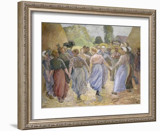 Dancing Countrywomen-Camille Pissarro-Framed Giclee Print