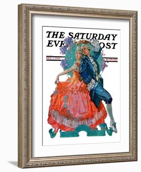 "Dancing Couple," Saturday Evening Post Cover, December 1, 1928-Elbert Mcgran Jackson-Framed Giclee Print