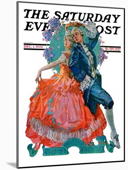 "Dancing Couple," Saturday Evening Post Cover, December 1, 1928-Elbert Mcgran Jackson-Mounted Giclee Print