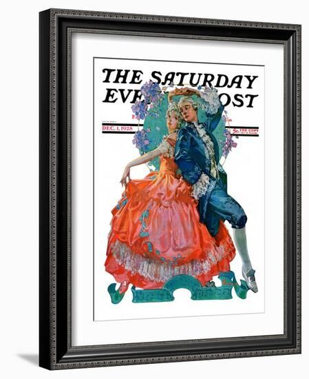 "Dancing Couple," Saturday Evening Post Cover, December 1, 1928-Elbert Mcgran Jackson-Framed Giclee Print