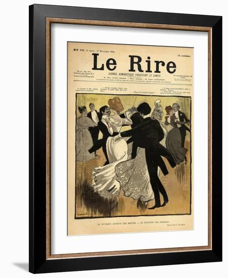 Dancing Couples, from the Front Cover of 'Le Rire', 17th December 1898-Jeanniot-Framed Giclee Print