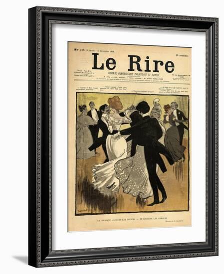 Dancing Couples, from the Front Cover of 'Le Rire', 17th December 1898-Jeanniot-Framed Giclee Print