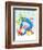 Dancing D-Blue Fish-Framed Art Print