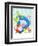 Dancing D-Blue Fish-Framed Art Print