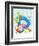 Dancing D-Blue Fish-Framed Art Print