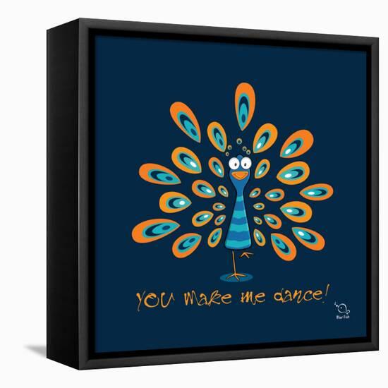 Dancing Feet-Blue Fish-Framed Stretched Canvas