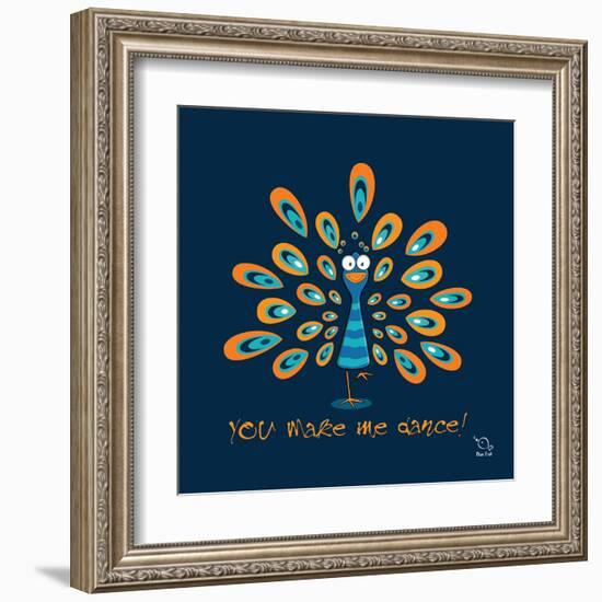 Dancing Feet-Blue Fish-Framed Art Print