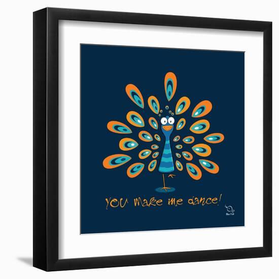 Dancing Feet-Blue Fish-Framed Art Print