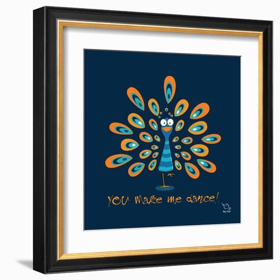 Dancing Feet-Blue Fish-Framed Art Print