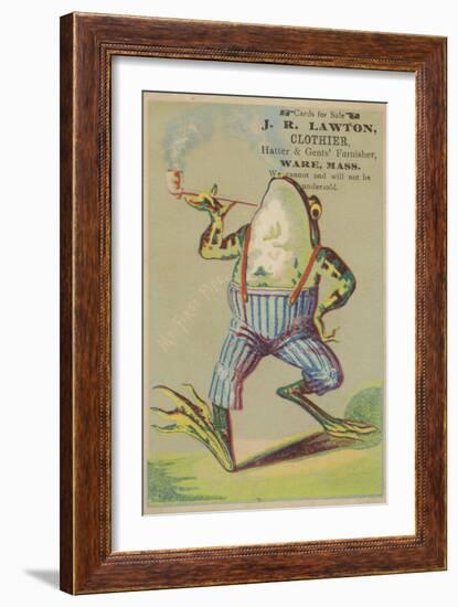 Dancing Frog with Pipe-null-Framed Premium Giclee Print