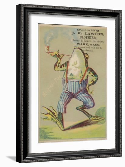 Dancing Frog with Pipe-null-Framed Premium Giclee Print