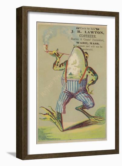 Dancing Frog with Pipe-null-Framed Giclee Print