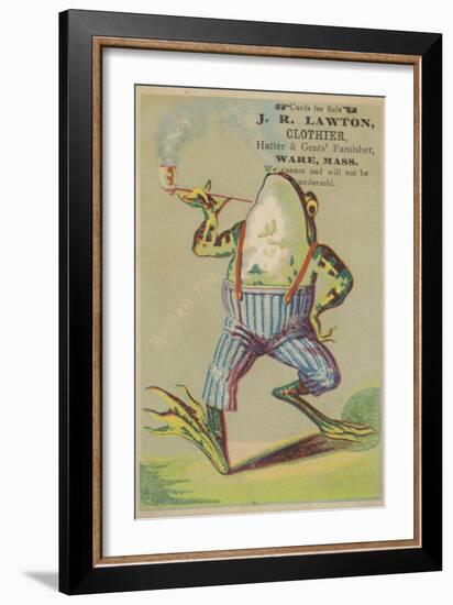 Dancing Frog with Pipe-null-Framed Giclee Print