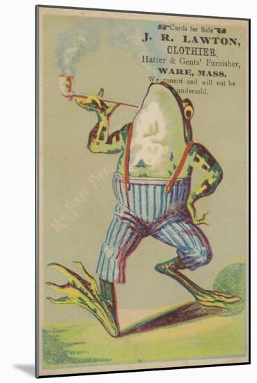Dancing Frog with Pipe-null-Mounted Giclee Print