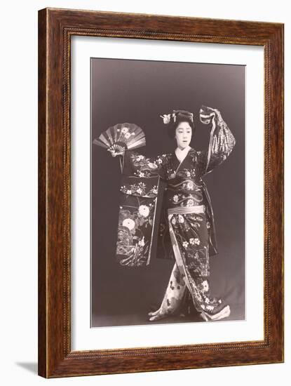 Dancing Geisha-null-Framed Art Print