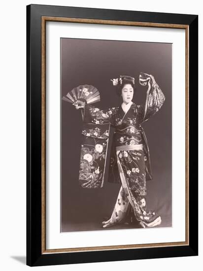 Dancing Geisha-null-Framed Art Print