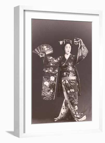 Dancing Geisha-null-Framed Art Print