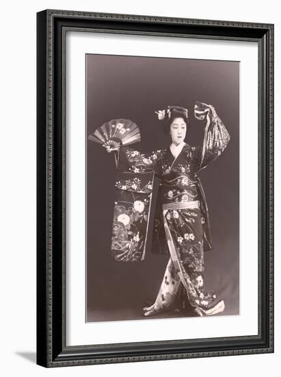 Dancing Geisha-null-Framed Art Print