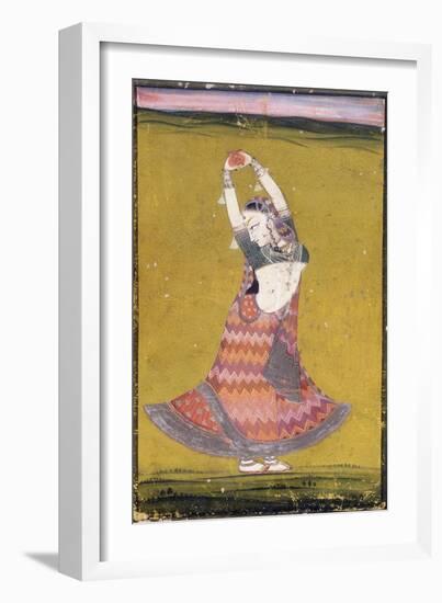 Dancing Girl, Early 19th Century (Gouache with Gold and Silver Paint on Paper)-null-Framed Giclee Print