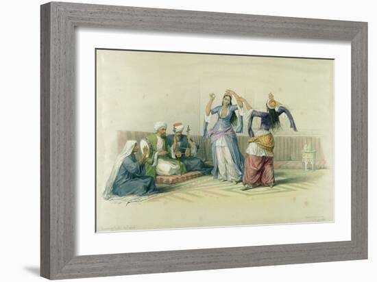 Dancing Girls at Cairo, from 'Egypt and Nubia', engraved by Louis Haghe-David Roberts-Framed Giclee Print